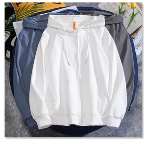 Sweats à capuche de couleur unie pour hommes, nouveaux vêtements de sport à fermeture éclair pour la conception d'usine promotionnelle d'automne et d'été, vente en gros et sur mesure - Product Image 4