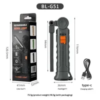 Lampe de travail LED COB multifonction portable d'extérieur, magnétique, ABS, rotation à 360°, rechargeable, réparation automobile, entretien