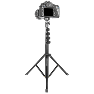 Treppiede Professionale Kingjoy OEM in Lega di Alluminio con Luce ad Anello <span class=keywords><strong>per</strong></span> Vlogging, Supporto <span class=keywords><strong>per</strong></span> Telefono/Fotocamera, Capacità di Carico 5kg, 155cm - Product Image 2