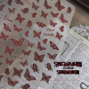 Pegatina 5d, mariposa sedienta de sangre, rosa, Margarita, pajarita rosa, tomoni en relieve, autoadhesivo, decoración artística para uñas - Product Image 3