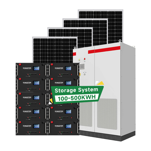 Complete Set Solar Energy Storage System 30-150kW Lithium Ion Air Cooling Hybrid Grid Residential Solar Power System