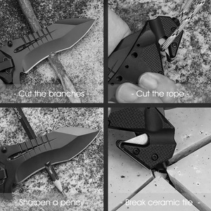 Couteau tactique de sauvetage pliable OEM EDC en aluminium noir, coupe-ceinture de sécurité, pour la survie en plein air, le camping et la chasse - Product Image 4