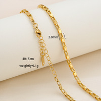 Chaîne de collier personnalisée étanche en acier inoxydable plaqué or 18 carats PVD, avec maillons croisés, serpent, torsadés et en forme de boîte, pour bijoux DIY