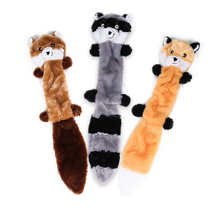 No Stuffing Squeaky <b>Plush</b> Dog and Puppy Toy Fox, Raccoon, and Squirrel 3 Pack Dog Toys Crinkle Dog Toys Dog Chew Toys <b>Plush</b> - Product Image 3