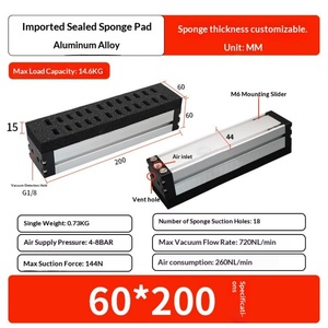 Ventosa de vacío integrada de 60 mm, almohadilla de succión neumática rectangular de alta resistencia que no deja marcas para brazo robótico - Product Image 5