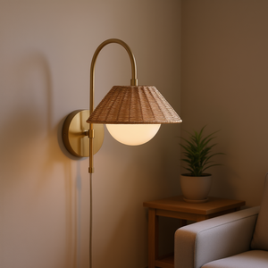 Rotin Weave Applique Murale Élégant Décor À La Maison Appliques Murales - Product Image 2