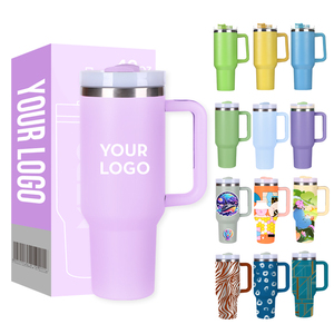 Vente en gros à prix réduit, gobelet isotherme de voyage en acier inoxydable sans BPA, 40 oz, avec poignée et couvercle, maintien au chaud pendant 6 à 12 heures - Product Image 3