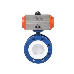 2024 hot selling pneumatic butterfly valve cast iron butterfly valve flange lined fluorine butterfly valve