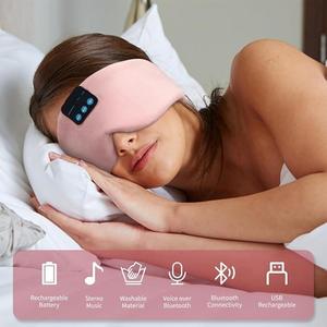 Antifaz <span class=keywords><strong>de</strong></span> Seda con Auriculares Bluetooth 5.3, 16 Horas <span class=keywords><strong>de</strong></span> Reproducción, Oscurecimiento Total, OEM, MOQ 100 Unidades - Product Image 3