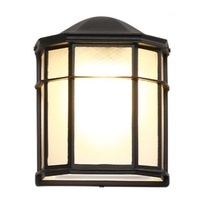 Lámpara de Pared LED Retro para Exteriores, Negra, 2700K, Blanco Cálido, CRI80, Aluminio Fundido a Presión, Impermeable IP65, Difusor de Policarbonato, Montaje en Pared