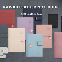 Carnet de notes promotionnel Sakura Kawaii à couverture souple en cuir PU, recharges interchangeables, reliure thermique, 32K, 96 feuilles, impression UV