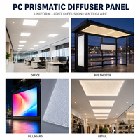 Panneau diffuseur prismatique carré personnalisé pour la diffusion de lumière LED, éclairage uniforme, projets d'éclairage intérieur et extérieur, 8x25 cm