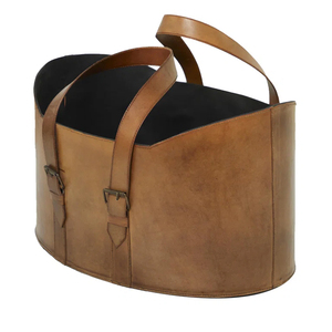 Organisation de rangement moderne de luxe haut de gamme pour magazine décoration de la maison <span class=keywords><strong>panier</strong></span> en cuir fait main pour porte-<span class=keywords><strong>panier</strong></span> à bois de chauffage - Product Image 2