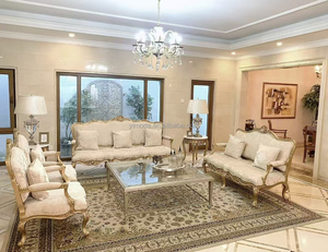 Poltrona Classica ed Elegante in Stile <span class=keywords><strong>Rococò</strong></span> Francese, con Intagli in Legno e Schienale Traforato, Dipinta a Mano, Verde Villa Warehouse - Product Image 4