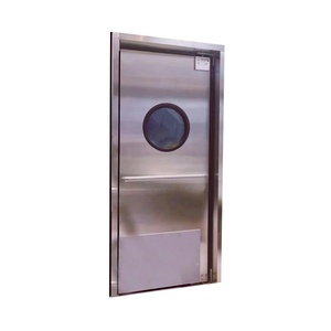 Portes battantes modernes pour la cuisine hospitalière 304 acier inoxydable simple Double porte d'entrée gratuite pour l'usine alimentaire - Product Image 3