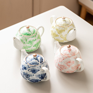<b>Ceramic</b> Hand Painted Teapot With Lid Flower Design Single <b>Pot</b> For Tea Making - Product Image 1
