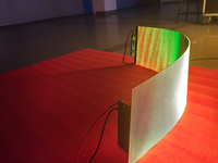 Écran de projection LED holographique 3D HD couleur tactile pour animation en libre-service, commerce de détail, ascenseur