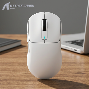 เมาส์สำหรับเล่นเกมไร้สาย 2.4GHz แบบออปติคอลแบบชาร์จได้สำหรับมือขวาตามหลักสรีรศาสตร์ 5 ปุ่ม LED แบ็คไลท์สีขาว - Product Image 3
