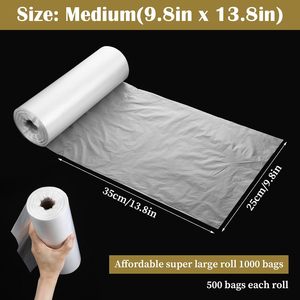 Plastic Produce Bags Roll 9.8 X 13.8 Clear PE Food <b>Storage</b> For Fruits <b>Vegetables</b> Bread Kitchen Organizer - Product Image 2