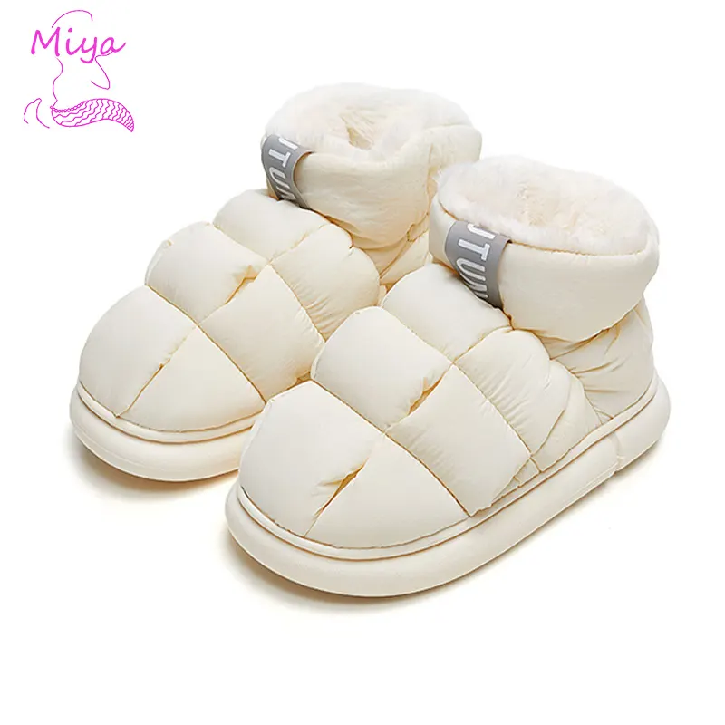 2023 Simple Classic Design White warm faux fur Flat Shoes EVA Sole Outdoor waterpoof Snow Boots For Women And man un