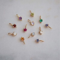 Mode nouveau 18k PVD plaqué or en acier inoxydable Zircon pierre de naissance charme bricolage breloques pendentif accessoires