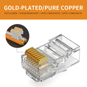 Zhefan RJ45 connecter CAT5e CAT6 Ethernet 8P8C UTP RJ45 cắm Cat 6 5E đi qua RJ45 kết nối đi qua Modular cắm - Product Image 5