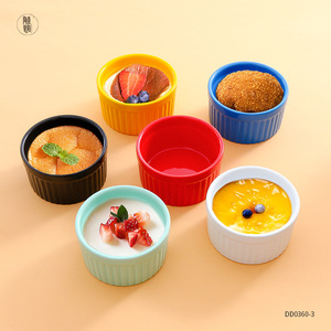 Tazón redondo nórdico de cerámica para hornear, 6 colores, apto para horno, para postres, pudín, helado, uso en hoteles, café y té. - Product Image 1