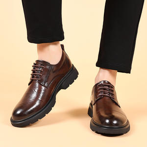 Chaussures habillées pour hommes à lacets, style britannique, à semelle épaisse, pour le travail quotidien, collection 2026, vente chaude - Product Image 3