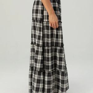 กระโปรงแม็กซี่ลายสก็อตแบบใหม่ ดีไซน์พิเศษสำหรับฤดูร้อน แต่งระบาย สำหรับผู้หญิง ขายส่ง - Product Image 2