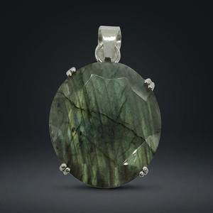 Collier fantaisie pour femme en argent 925 plaqué antique avec pierre précieuse labradorite, idéal pour les occasions hindoues et les anniversaires - Product Image 1