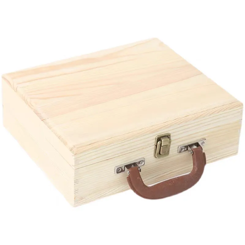 Caixa de madeira para armazenamento de tesouros, conjunto de 3 caixas de madeira sem acabamento