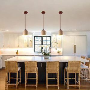 Ayarlanabilir Yükseklik ve Sıcak Beyaz Işık Özellikli Modern Sarı Traverten Avize Sarkıt Lambaları, İç Mekan Süpermarket Kullanımı İçin - Product Image 4