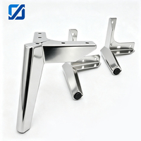 Patas de Muebles de Hierro - Resistentes y Fáciles de Instalar para Mesa de Comedor, Cama, Cocina, Sala de Estar y Uso en Hoteles, Color Cromo
