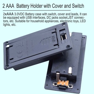 Wintai-Tech China Hersteller Batteriegehäuse mit Feder, 2 AAA Leeres Kunststoff-Batteriegehäuse mit Schalter - Product Image 2