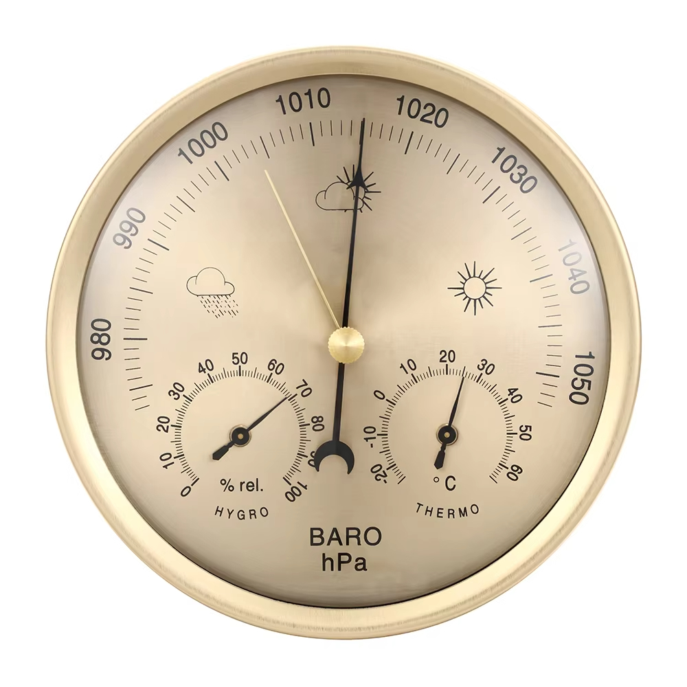Temperature Instruments Multiduty Household Thermometers Barometer Hygrometer with Clock