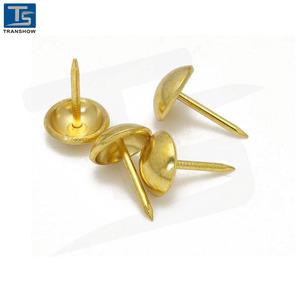 <strong>Brass</strong> Finish Upholstery <strong>Nails</strong>, Upholstery Tacks Furniture <strong>Nails</strong> Pins(11mm) - Product Image 1