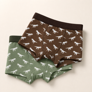 LUJIA Lot de 2 boxers pour garçons en coton naturel extensible à 95 %, imprimé dinosaures, pour les aventures en plein air - Product Image 2