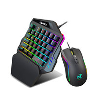 Teclado de Membrana V100-2 de 35 Teclas, Colorido, para Juegos con una Sola Mano, para Tabletas Android, iOS y Windows, Teclado con Cable, Accesorios para Juegos