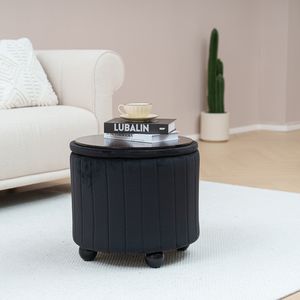 Bailey <span class=keywords><strong>Modern</strong></span> osmanlı ve sehpa Combo ile depolama siyah kadife ayak dışkı depolama sandalye osmanlı oturma odası için - Product Image 3