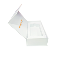 Boîte d'emballage en carton personnalisée, minimaliste et luxueuse, avec logo imprimé, pour produits électroniques, avec insert en mousse EVA