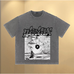 Hot Sale Designer Kleidung für Männer Godspeed Printed Overs ized Tee Baumwolle Gestrickt Casual Streetwear Wasser gewaschen Made - Product Image 2