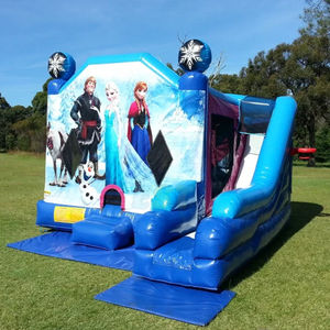 Castillo Inflable Comercial Azul Congelado con Tobogán Interior, Brincolín Inflable Seguro, Moonwalk, Casa de Brinco para Fiestas - Product Image 3