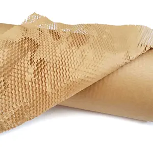 Recyclable Custom Size Honeycomb Packaging Paper Honeycomb Cushion Paper Rolls Brown Honeycomb Kraft Paper