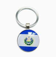 Porte-clés en métal avec dôme en verre transparent, motif drapeau de pays du monde, de haute qualité, pour cadeaux de voyage, vente en gros, breloque décorative à suspendre au sac, style basque