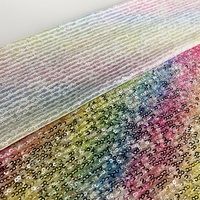 Vêtements de luxe de haute qualité, pièces, tissu à paillettes en maille arc-en-ciel avec impression personnalisée