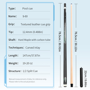 <span class=keywords><strong>Queue</strong></span> <span class=keywords><strong>de</strong></span> <span class=keywords><strong>billard</strong></span> économique en 2 parties, fût en érable, joint en acier inoxydable, pour <span class=keywords><strong>billard</strong></span> à neuf boules avec extension, vente en gros d'usine, personnalisable pour la maison - Product Image 4