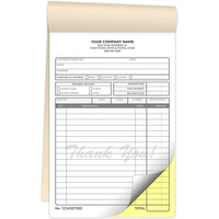 Carnets autocopiants NCR en 2 exemplaires pour factures, reçus, ordres de travail, ordres de vente, ordres d'achat, devis et formulaires de quotation
