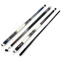 Tongkat Biliar Serat Karbon 2-Piece Center Joint 12.5mm dengan Pegangan Kulit Panjang 147cm untuk Snooker & Pool