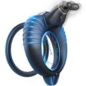 LetRock New Male Wear Stimulation Lock Sperm <b>Vibrating</b> Ring APP <b>Remote</b> <b>Control</b> Double Ring Telescopic Prostate Real Touch - Product Image 1