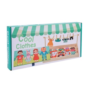 Jeux de déguisement et puzzles en <span class=keywords><strong>bois</strong></span> pour la petite enfance, pour développer la sensibilité esthétique, avec cartes, pour garçons et filles - Product Image 5